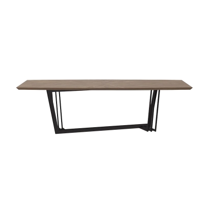 Modrest Gilroy Modern Walnut and Black Dining Table Walnut Dining Table 79954 VGBB-MI2003T-WAL-B-DT
