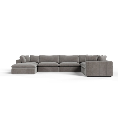Divani Casa Vicki Modern Grey Fabric Modular Sectional Sofa-7-Piece Sectional 81885 VGKK-KF.8033-SECT-GRY-7-Piece Sectional
