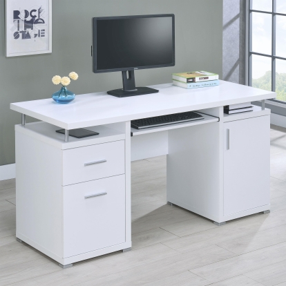 Coaster Tracy Contemporary White Computer Desk Model 800108