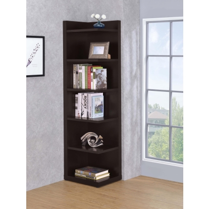 Coaster Alder Transitional Cappuccino Corner Bookcase Model 800270