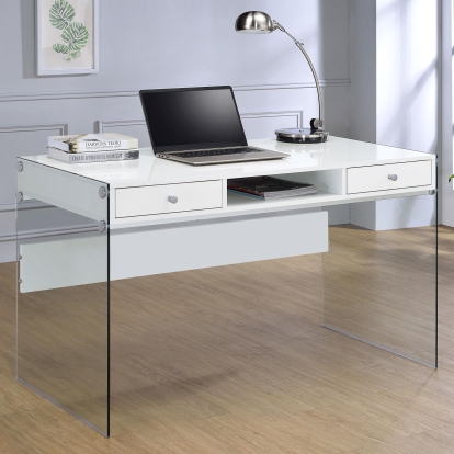 Coaster Dobrev Contemporary White Writing Desk Model 800829