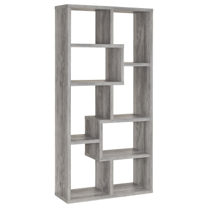 Coaster Theo Transitional Grey Driftwood Bookshelf Model 801137