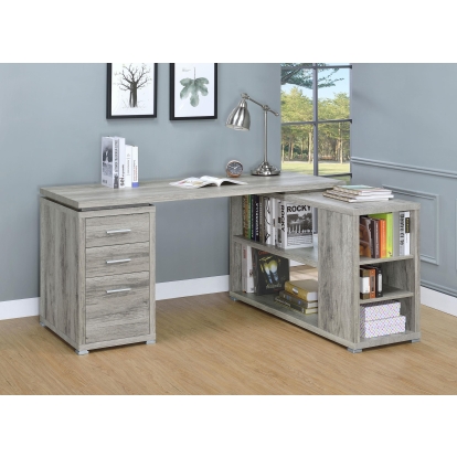 Coaster Yvette Transitional Grey Driftwood L-Shape Desk Model 801516