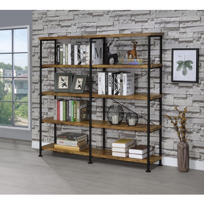 Coaster Analiese Farmhouse Rustic Nutmeg Bookshelf Model 801543