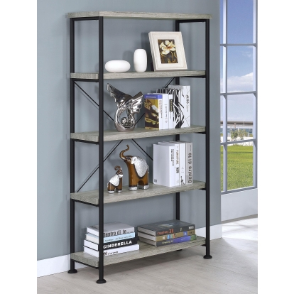 Coaster Analiese Farmhouse Grey Driftwood Bookshelf Model 801546