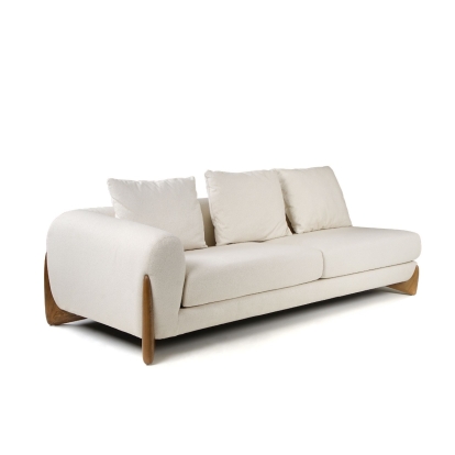 Modrest Fleury Contemporary Cream Fabric and Walnut RAF Sectional Sofa Sectional Sofa 80180 VGCS-21073-S-CW-RAF