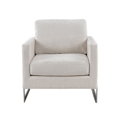 Modrest Prince Contemporary Off White Fabric and Silver Accent Chair Accent Chair 80183 VGRH-RHS-AC-255-SW
