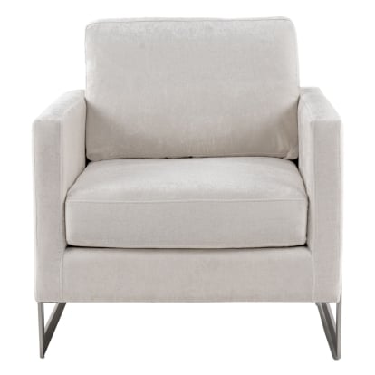 LA Furniture Prince Contemporary Off White Fabric + Silver Accent Chair VGRH-RHS-AC-255-SW Contemporary Style by Vig Furnitrue Number 80183 Catch Home Goods