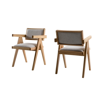 Modrest Fern Modern Natural and Beige Dining Chair Set of 2  Dining Chair 80184Z VGMA-MI-1116-NB