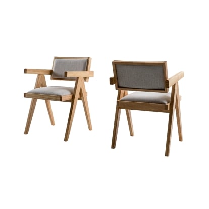 LA Furniture Fern Modern Natural and Beige Dining Chair Set of 2 VGMA-MI-1116-NB Contemporary Style by Vig Furnitrue Number 80184Z Catch Home Goods
