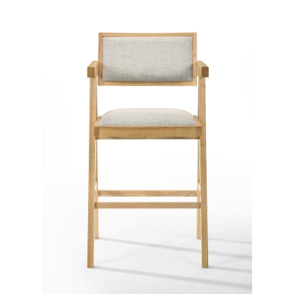 Modrest Fern Modern Natural and Beige Counter Stool Set of 2 Bar Stool 80186Z VGMA-MI-1116-BC-NB