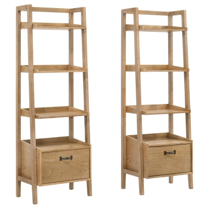 Coaster Fabian Rustic Bookshelves With Drawer (Pair) Model 802043