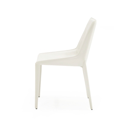 Modrest Halo Modern Ivory Saddle Leather Dining Chair Set of 2  Dining Chair 80282Z VGYF-DC1113-I
