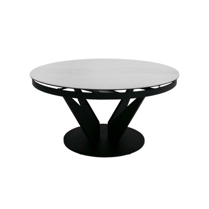 Modrest Alberta Modern Black and White Ceramic Extendable 59"/86.5" Oval Dining Table Dining Table 80285 VGYF-DT8951-BLK-DT