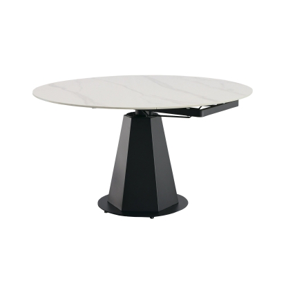 Modrest Barela Modern Black and White Ceramic Extendable 35.5"/53" Dining Table White Dining Table 80287 VGYF-DT8949-BLK-DT
