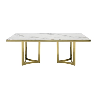 LA Furniture Loomis White Marble & Gold Dining Table VGZAT1301 Contemporary Style by Vig Furnitrue Number 80367 Catch Home Goods