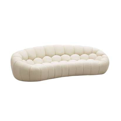 Divani Casa Yolonda Modern Curved Off-White Fabric Sofa Off-White Sofa 80460 VGEV2126C-SOFA-C-00