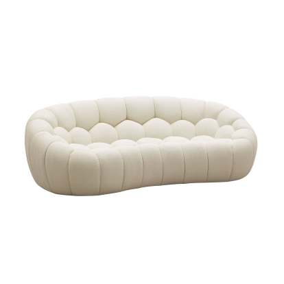 Divani Casa Yolonda Modern Curved Off-White Fabric Loveseat Off-White Loveseat 80461 VGEV2126C-LOVE-C-00