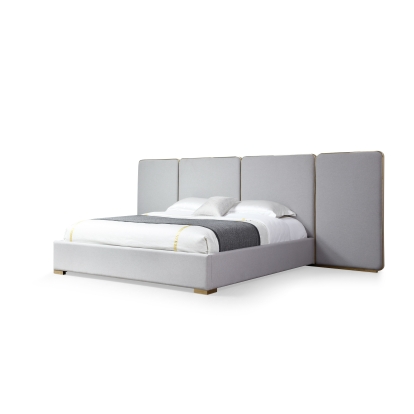 Modrest Athena Modern Light Grey Linen + Gold Bed Light Grey Bed 80474 VGVC-BD2233-BED