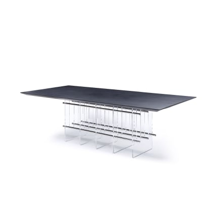 LA Furniture Inverness Contemporary Black Oak + Acrylic Dining Table VGVCT2259-DT Contemporary Style by Vig Furnitrue Number 80485 Catch Home Goods