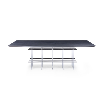 Modrest Inverness Contemporary Black Oak + Acrylic Dining Table Black Dining Table 80485 VGVCT2259-DT