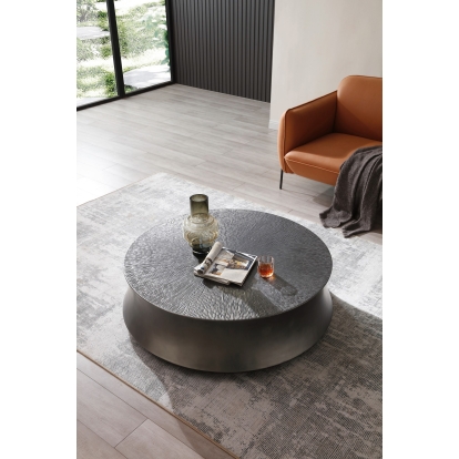 Modrest Airdrie Modern Antique Grey Large Round Coffee Table Grey Coffee Table 80492 VGVC-CT2169-1