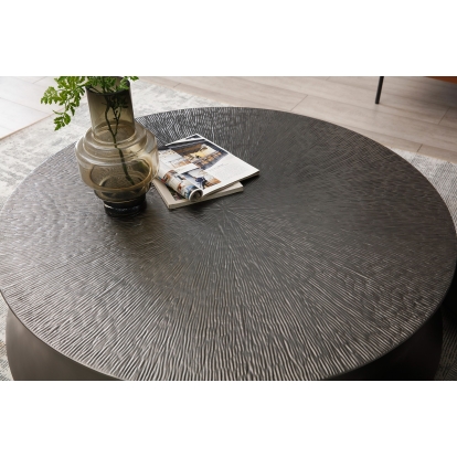 Modrest Airdrie Modern Antique Grey Round Coffee Table Set Grey Coffee Table 80495 VGVC-CT2169-SET