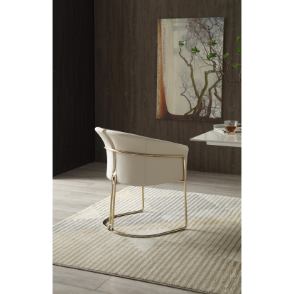 LA Furniture Renfew Modern Beige Vegan Leather + Champagne Gold Dining Chair VGVCB2278-BGE Contemporary Style by Vig Furnitrue Number 80497 Catch Home Goods