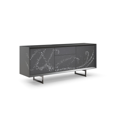 Modrest Hawick Contemporary Dark Grey + Abstract White Paint Buffet Dark Grey Buffet 80500 VGVCG2172-GRY