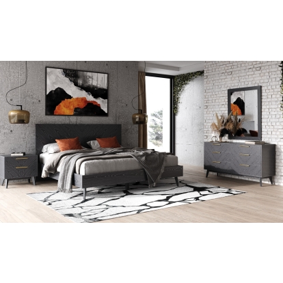 Modrest Diana Modern Grey Ash Bedroom Set Gray Bedroom Set 80518|80517 VGMABR-132-SET