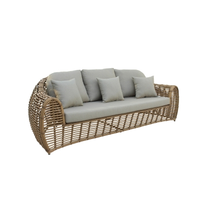 Renava Sandra Outdoor Beige + Wicker Sofa Set With End Table Beige Outdoor Sofa Set 82151 VGATRASF-227-SET-ET