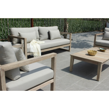 Renava Calm Outdoor Grey + Acacia Sofa Set Grey Outdoor Sofa Set 80831 VGATRASF-229