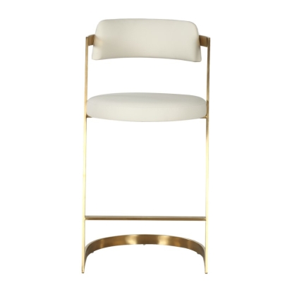 Modrest Shandra Beige Pleather + Gold Counter Stool Beige Bar Stool 80930 VGRH-RHS-CS-220-BGEGLD