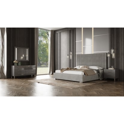 LA Furniture Splendor Silver & Grey Velvet Upholstered Platform Bed Set VGVCBD20256-BED-SET Contemporary Style by Vig Furnitrue Number 80932 Catch Home Goods