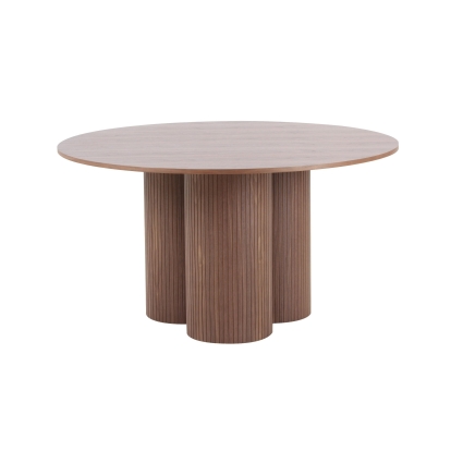 Modrest Depew Mid-Century Modern Walnut Round Dining Table Walnut Dining Table 81003 VGDWJ3646-1-WAL
