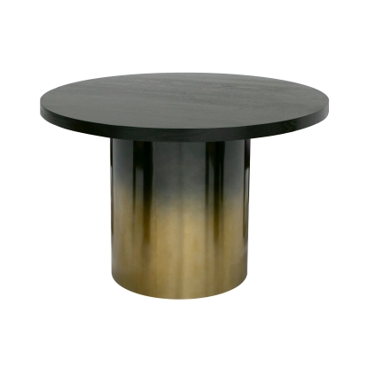 Modrest Elmira Glam Black Ash + Gradient Stainless Steel Round Dining Table Black Dining Table 81020 VGGMDT-1658A