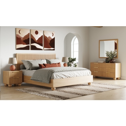 Modrest Winters Modern Natural Oak Bedroom Set Oak Bedroom Set 81080|81081 VGWD-EMILIO-SET