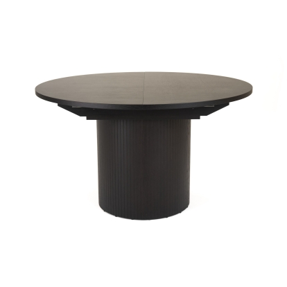 Modrest Miami Modern Black Oak Round Dining Table With Extension Black Dining Table 81159|81159A VGME121254-DT-BLK
