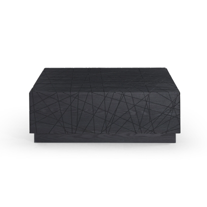 Modrest Kenda Modern Black Oak Square Coffee Table With Storage Black Coffee Table 81188 VGVCCT2355