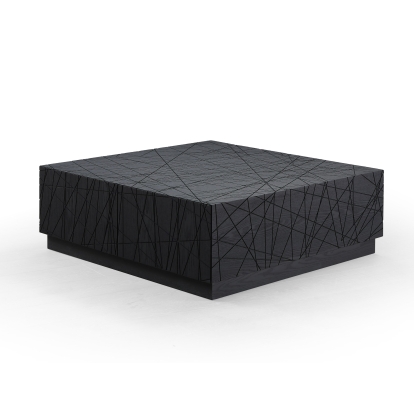 Modrest Kenda Modern Black Oak Square Coffee Table With Storage Black Coffee Table 81188 VGVCCT2355