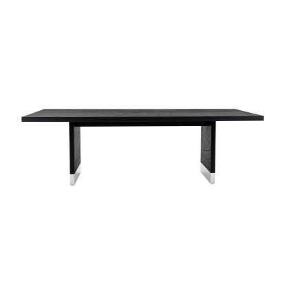 Modrest Kenda Modern Black Ash + Stainless Steel Dining Table Black Dining Table 81199 VGVCT2355-BLK