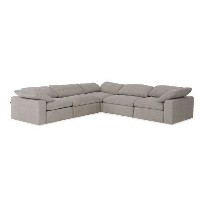 Divani Casa Corinth Modern Gray Fabric Sectional Sofa with 3 Power Recliners Gray Sectional Sofa 81215 VGKM-KM.920-GRY