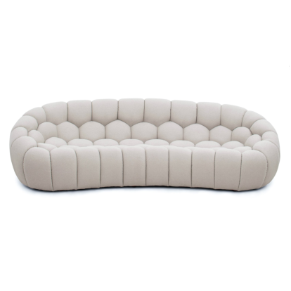 LA Furniture Yolonda Modern Curved Beige Fabric Sofa VGEV2126C-SOFA-C-01 Contemporary Style by Vig Furnitrue Number 81300 Catch Home Goods