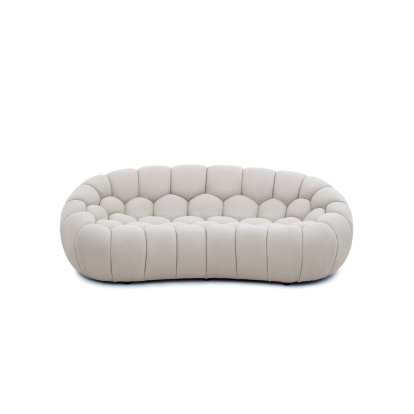 Divani Casa Yolonda Modern Curved Beige Fabric Loveseat Beige Loveseat 81301 VGEV2126C-LOVE-C-01