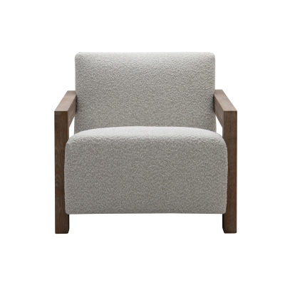 Modrest Rosen Modern Beige Fabric + Grey Oak Accent Chair Beige Accent Chair 81414 VGMF-L3128-BGE