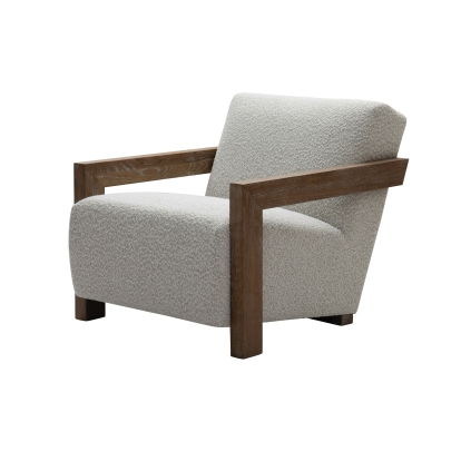 Modrest Rosen Modern Beige Fabric + Grey Oak Accent Chair Beige Accent Chair 81414 VGMF-L3128-BGE