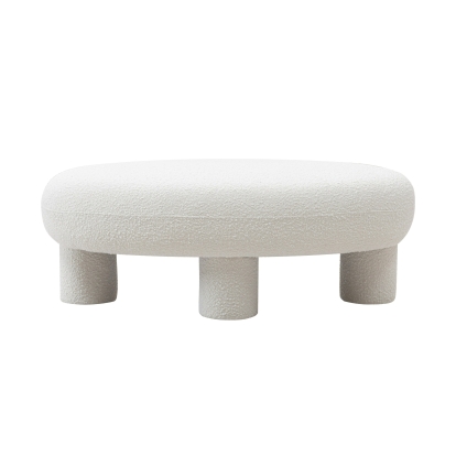 Modrest Gaynes Modern Off-White Fabric Bench Off-White Ottoman 81417 VGMF-A609-OFFWHT
