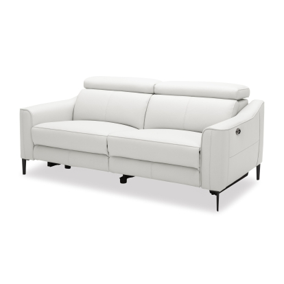 Divani Casa Eden Modern White Leather Sofa With 2 Recliners White Sofa 81443 VGKV-KM.5012-SOFA-WHT