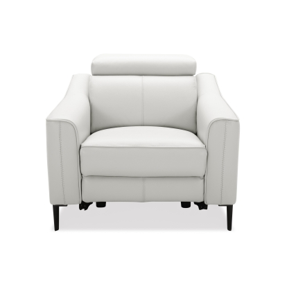 Divani Casa Eden Modern White Leather Recliner Chair White Lounge Chair 81445 VGKV-KM.5012-CHR-WHT