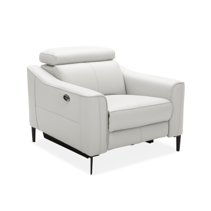 Divani Casa Eden Modern White Leather Recliner Chair White Lounge Chair 81445 VGKV-KM.5012-CHR-WHT